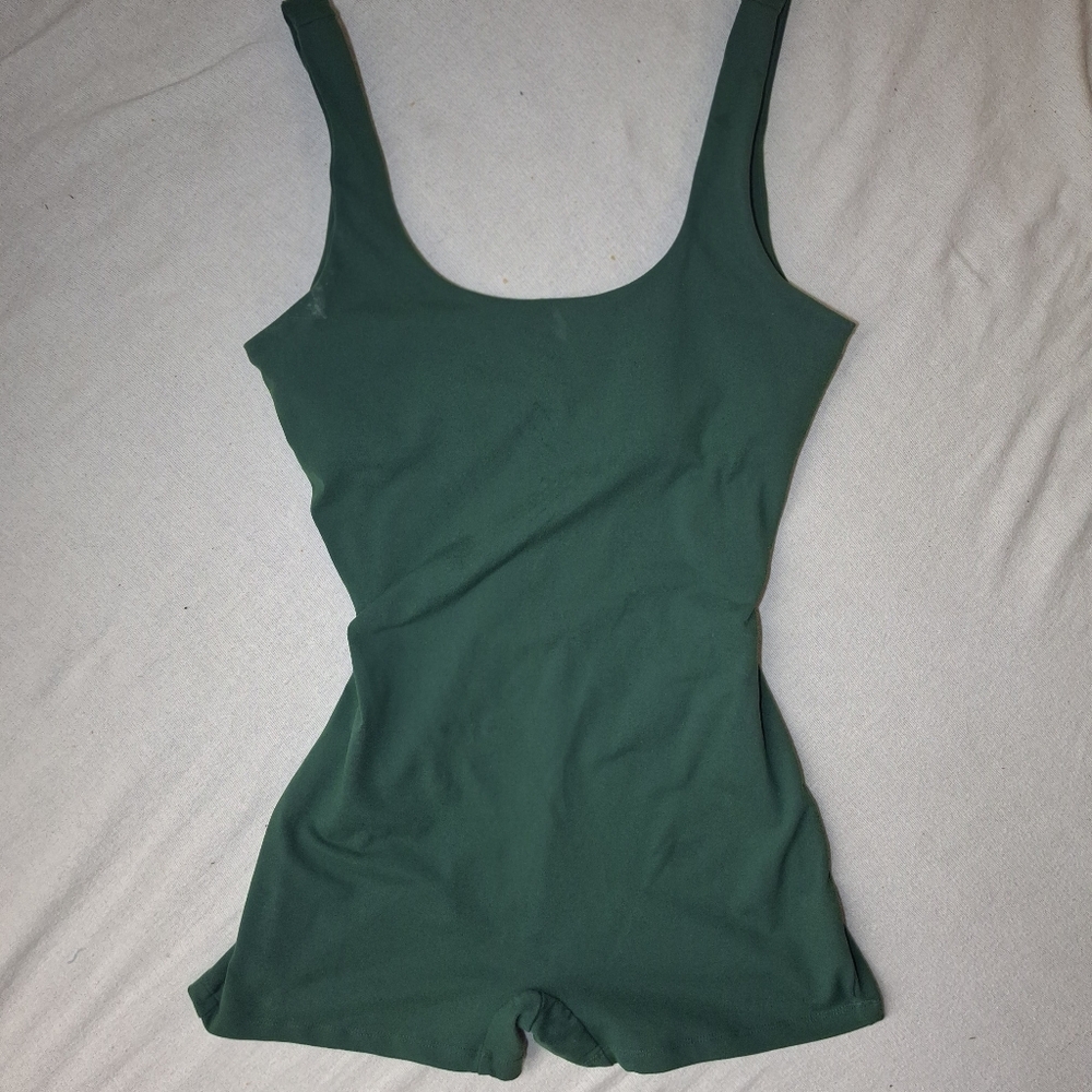 Deep green spandex jumpsuit size M